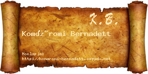 Komáromi Bernadett névjegykártya