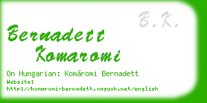 bernadett komaromi business card